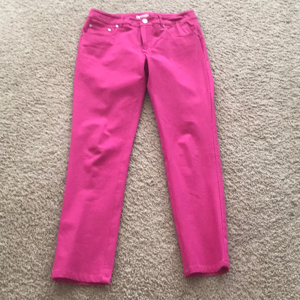 Pink Straight Leg Jeans